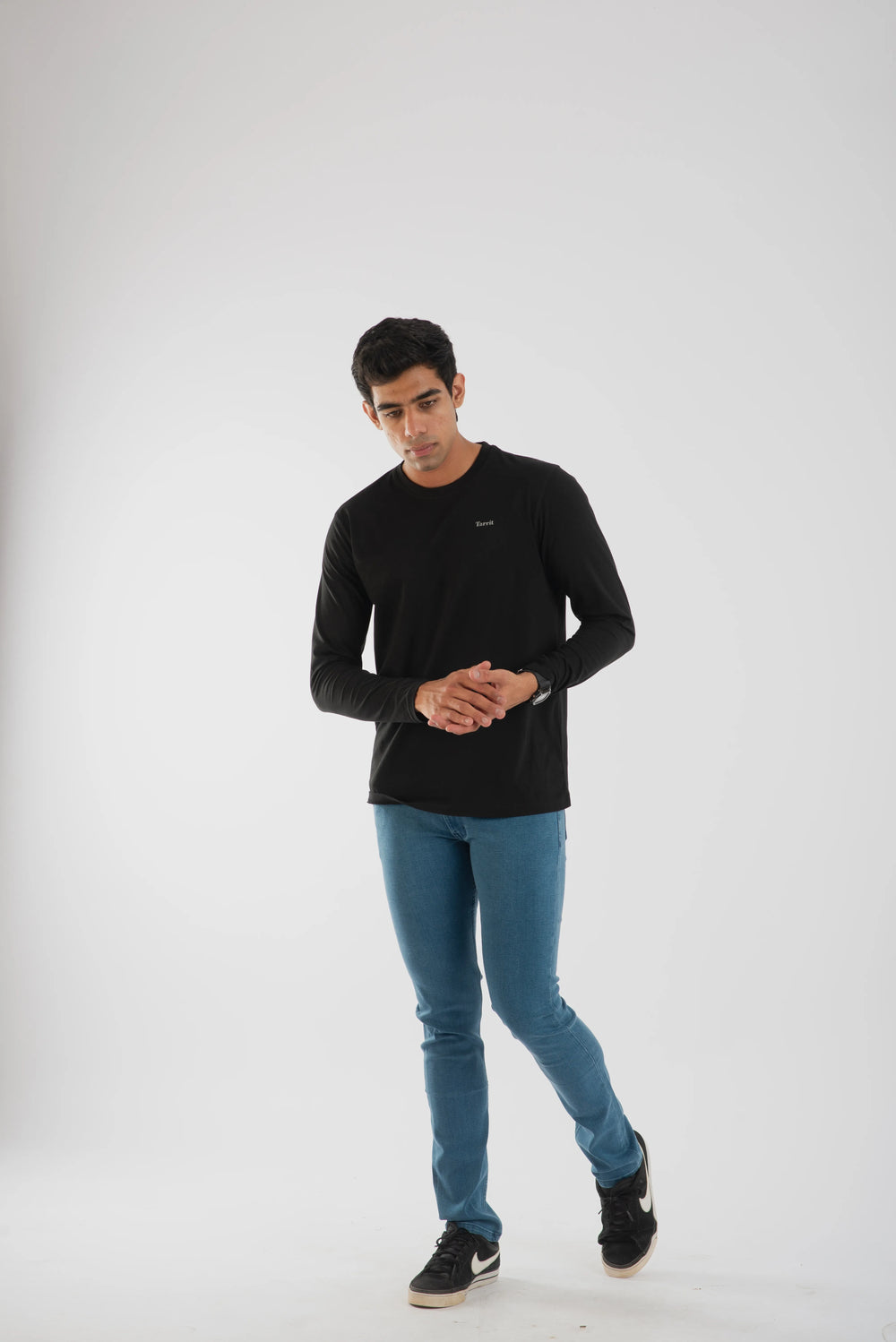Black long sleeve t shirt for men