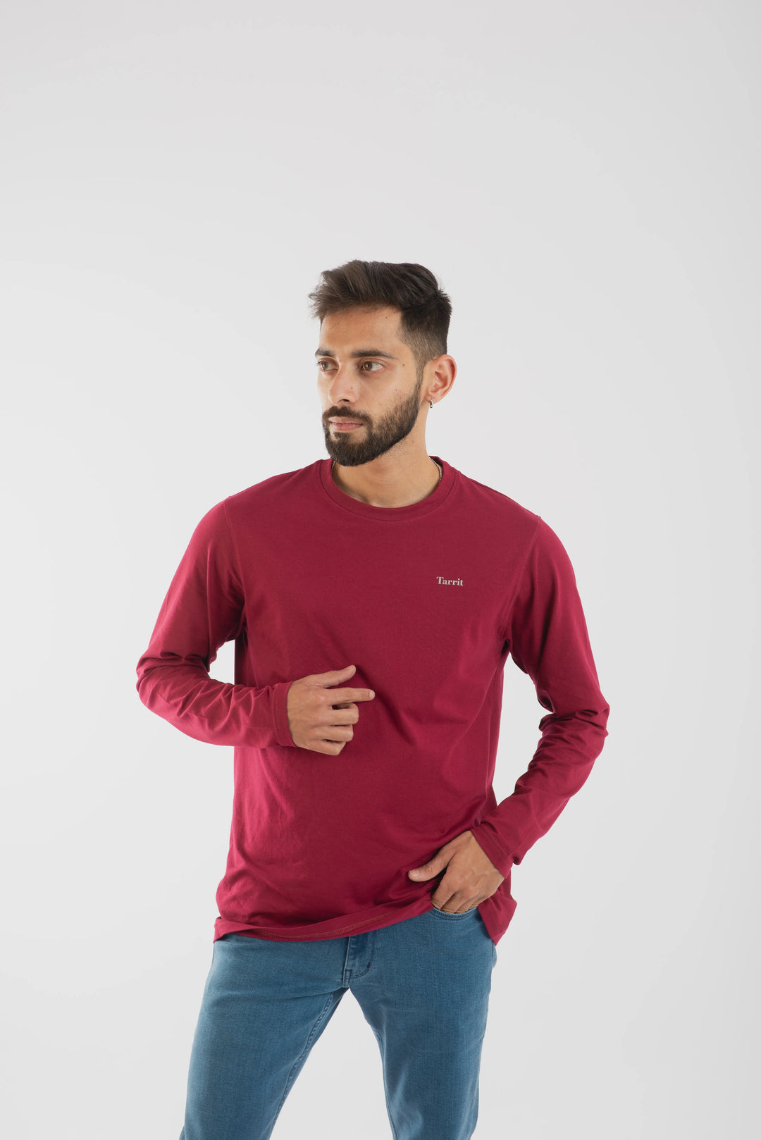 Red long sleeve t shirt for men