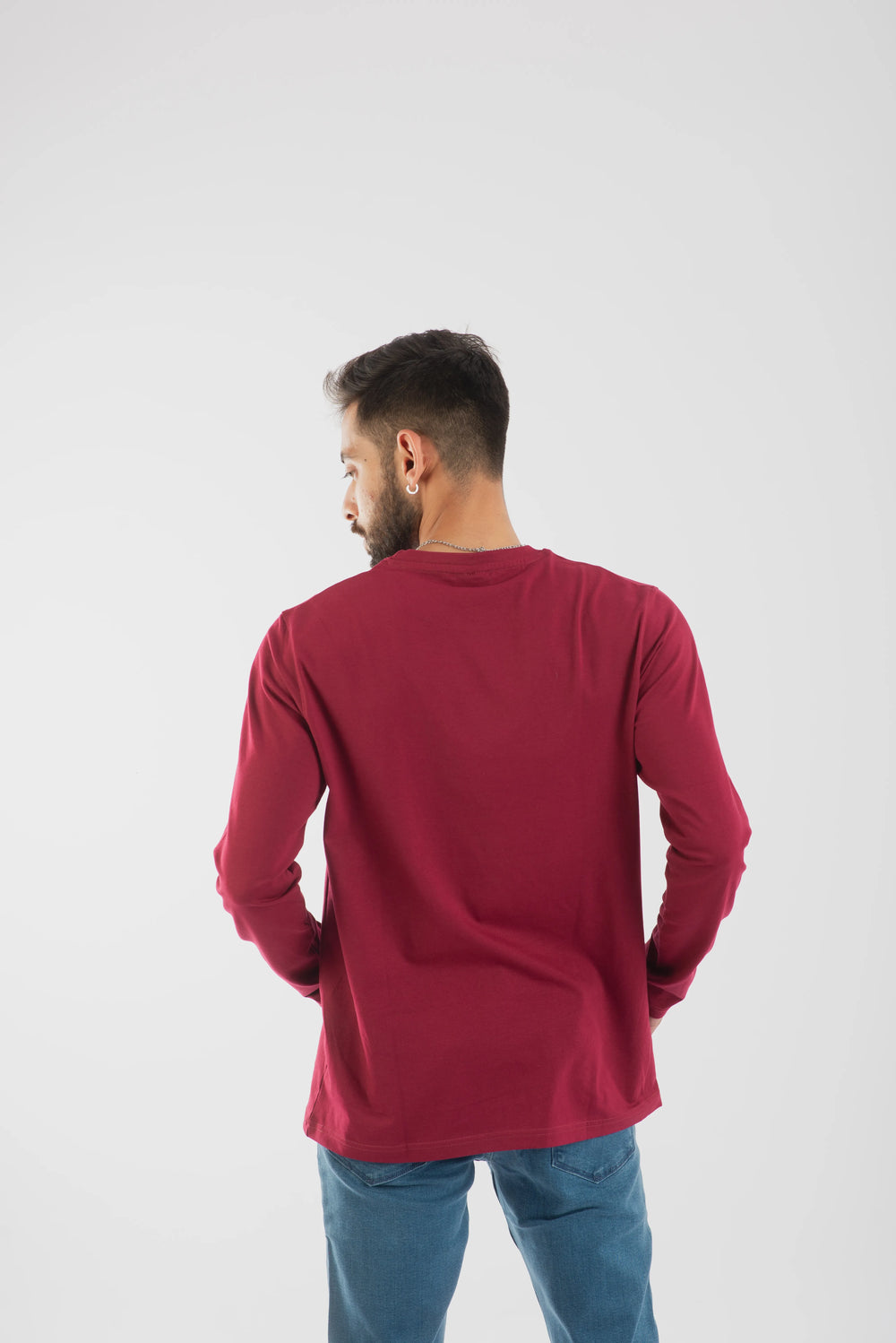 Red long sleeve t shirt for men