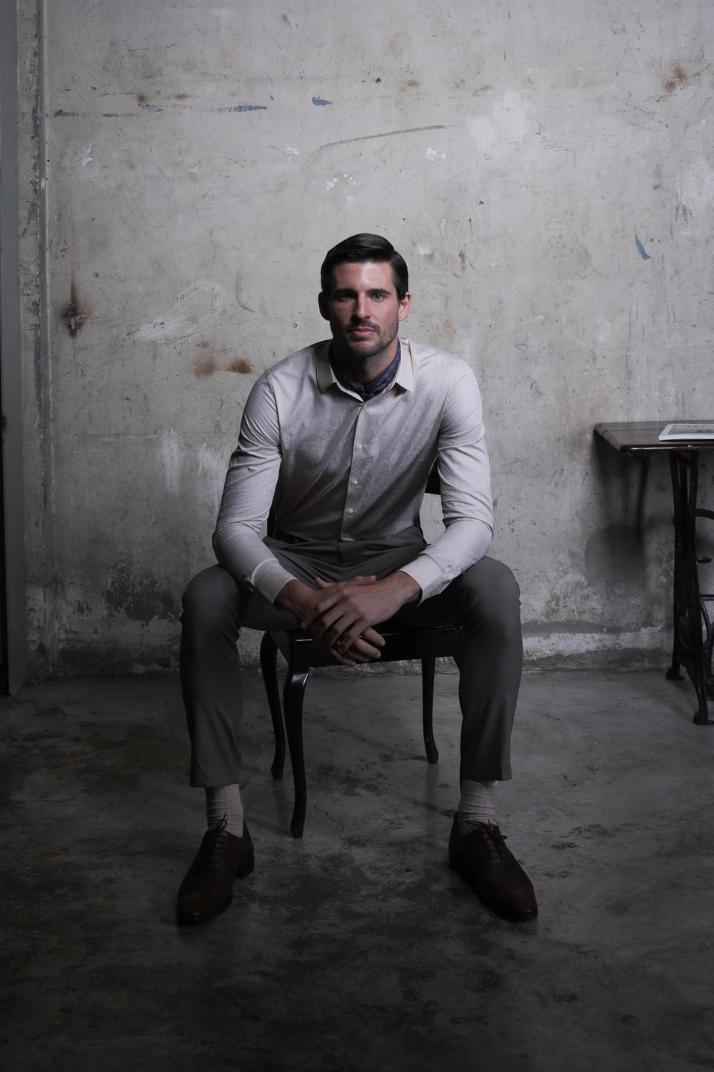 premium Egyptian cotton men’s formal shirt close-up