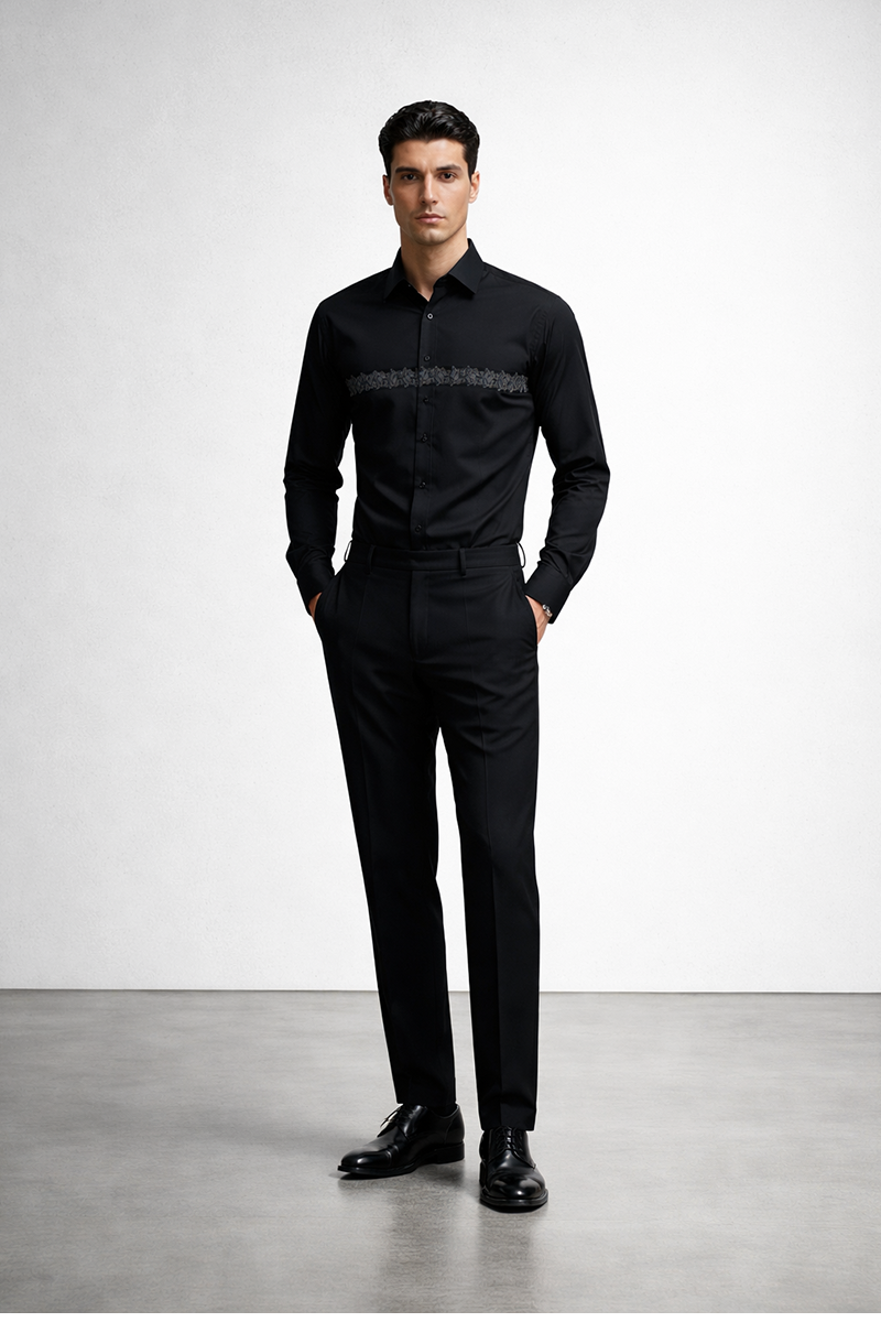 groom wearing perfectly fitted wedding shirt India Tarrit structured formal shirt