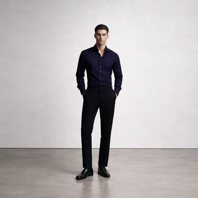 Which vertical stripe shirts are best for men to look taller and well-structured?