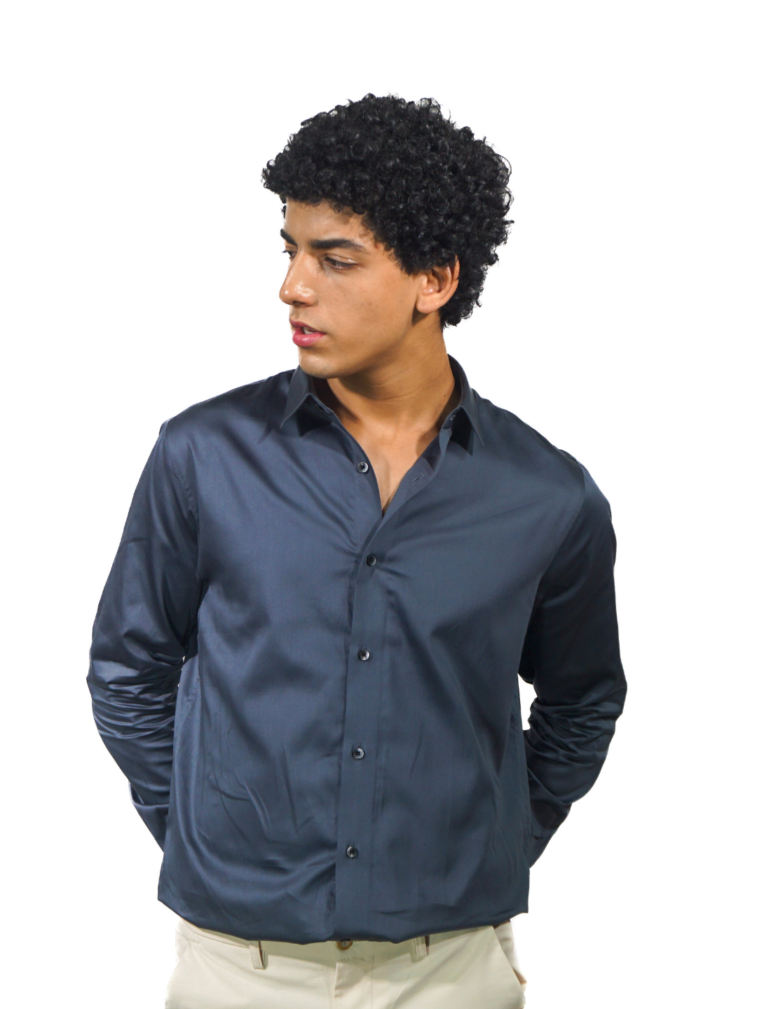 Giza Solid Space Violet Long Sleeve Shirt for Men