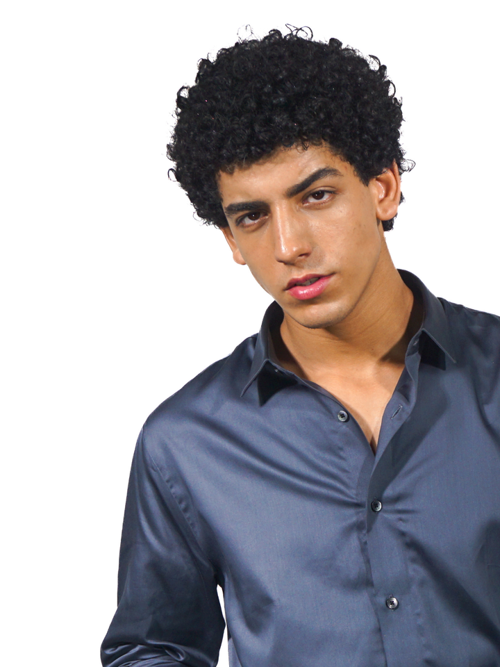 violet solid shirt for men 