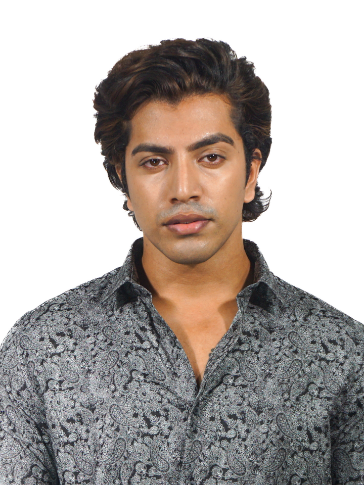 Giza Milan Silver Print Long Sleeve Shirt for Men
