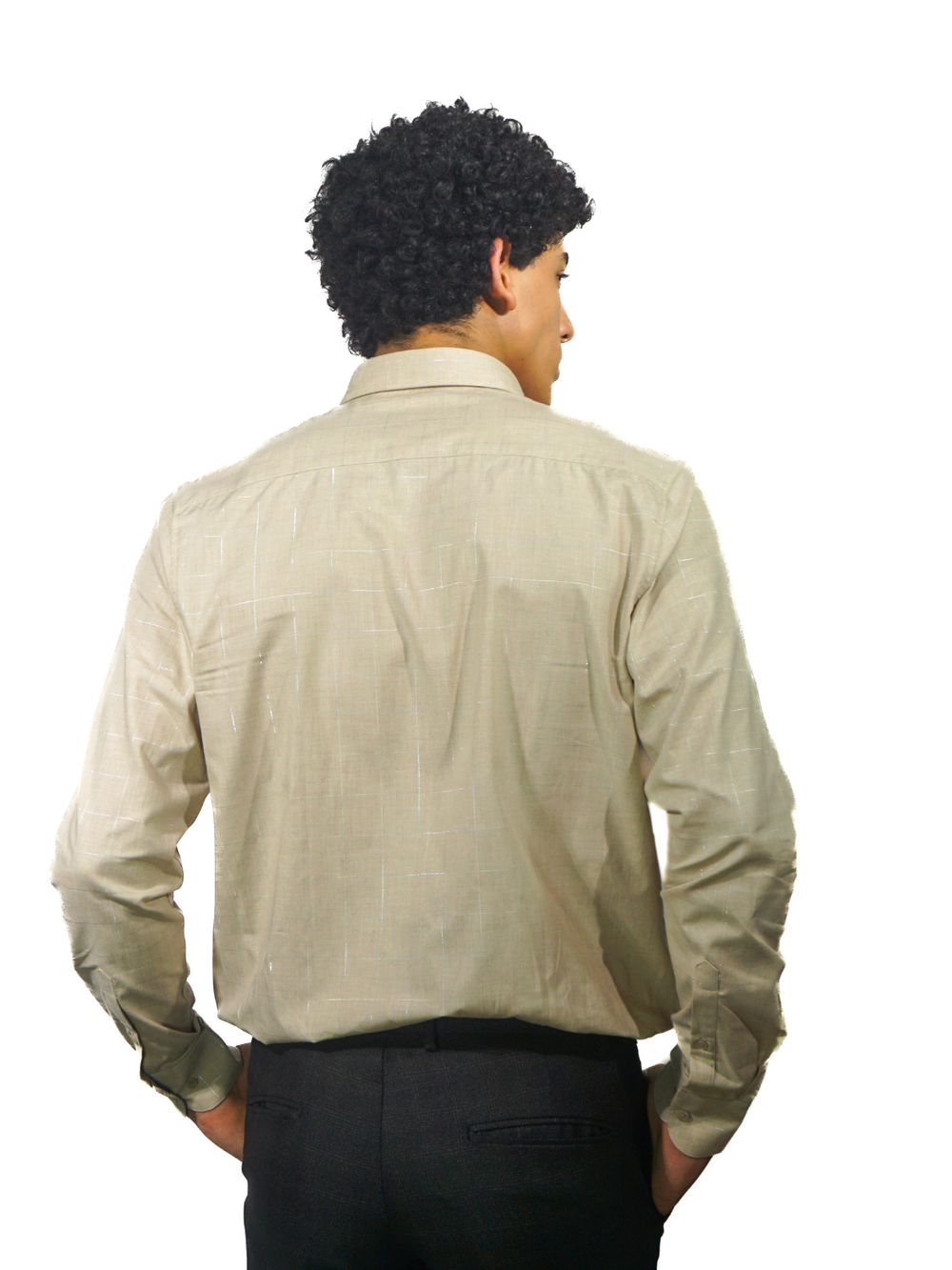 Giza Silver Checks Long Sleeve Shirt for Men