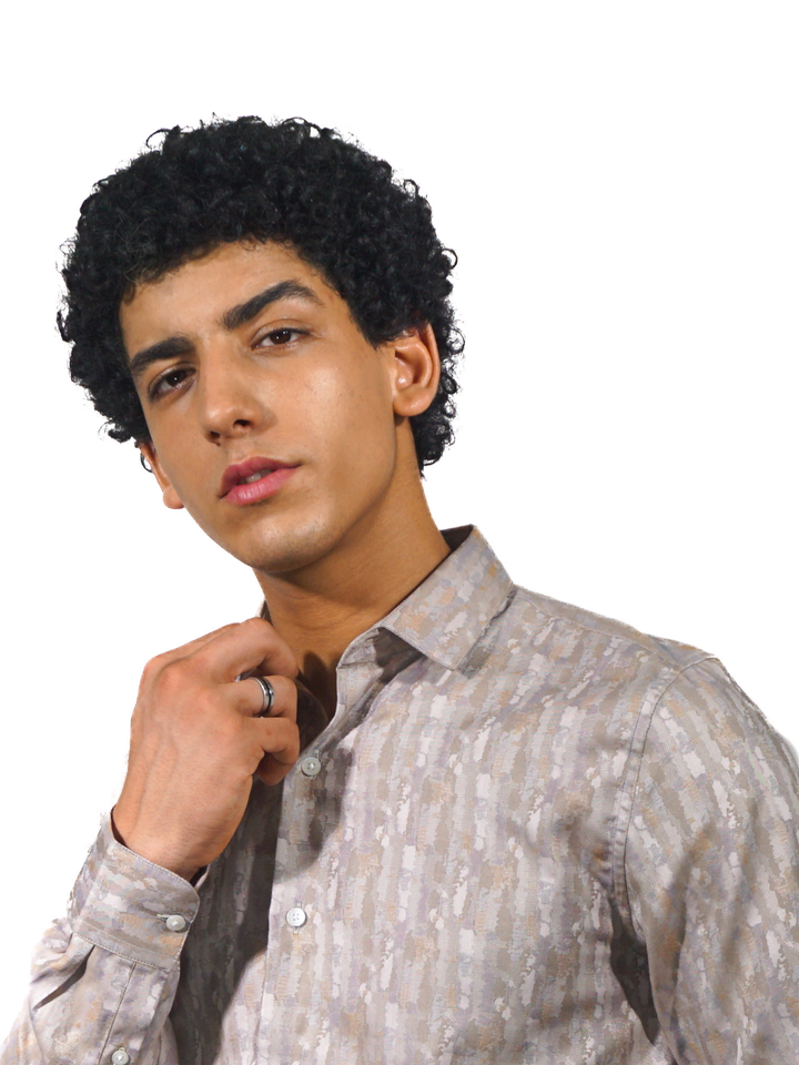 Giza Lilac Multi Blotch Print Long Sleeve Shirt