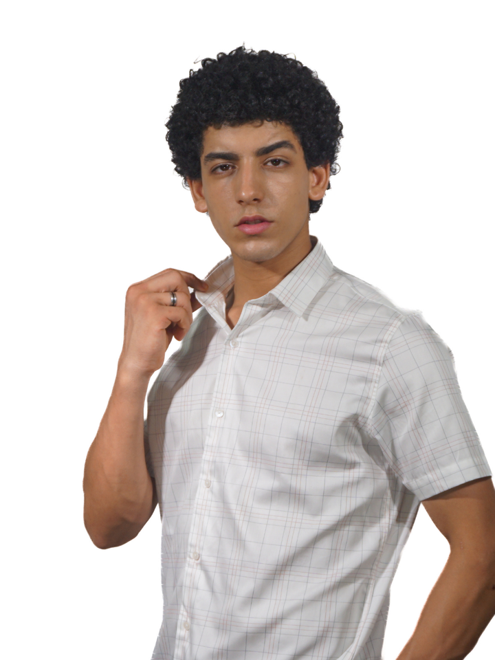 neon checked shirt men
