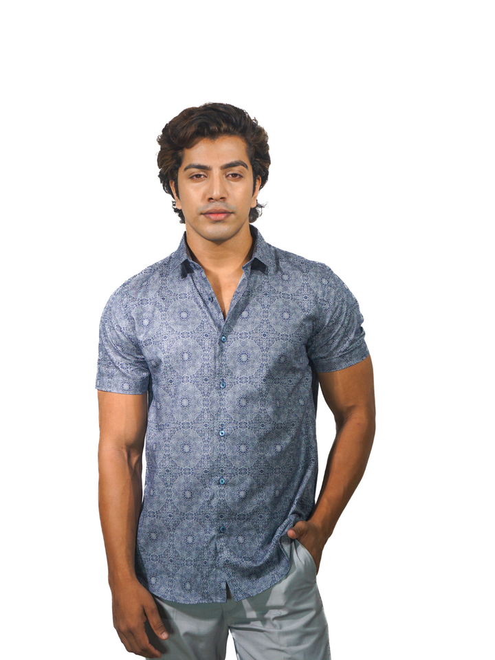 Giza Storm Digital Print Short Sleeve Shirt for Men
