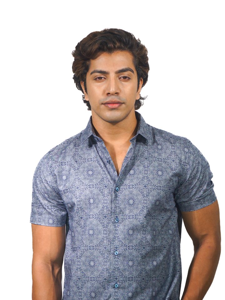 Giza Storm Digital Print Short Sleeve Shirt for Men