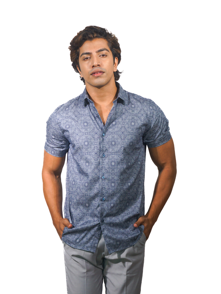 Giza Storm Digital Print Short Sleeve Shirt for Men