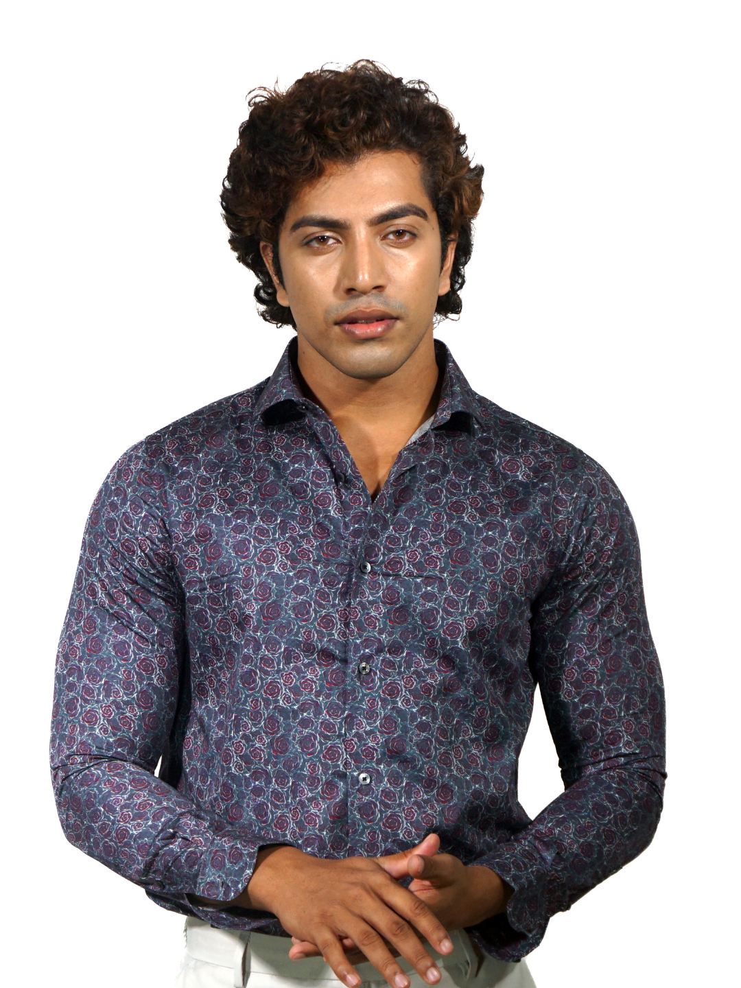 Giza Dry Rose Printed Long Sleeve Shirt  for Men