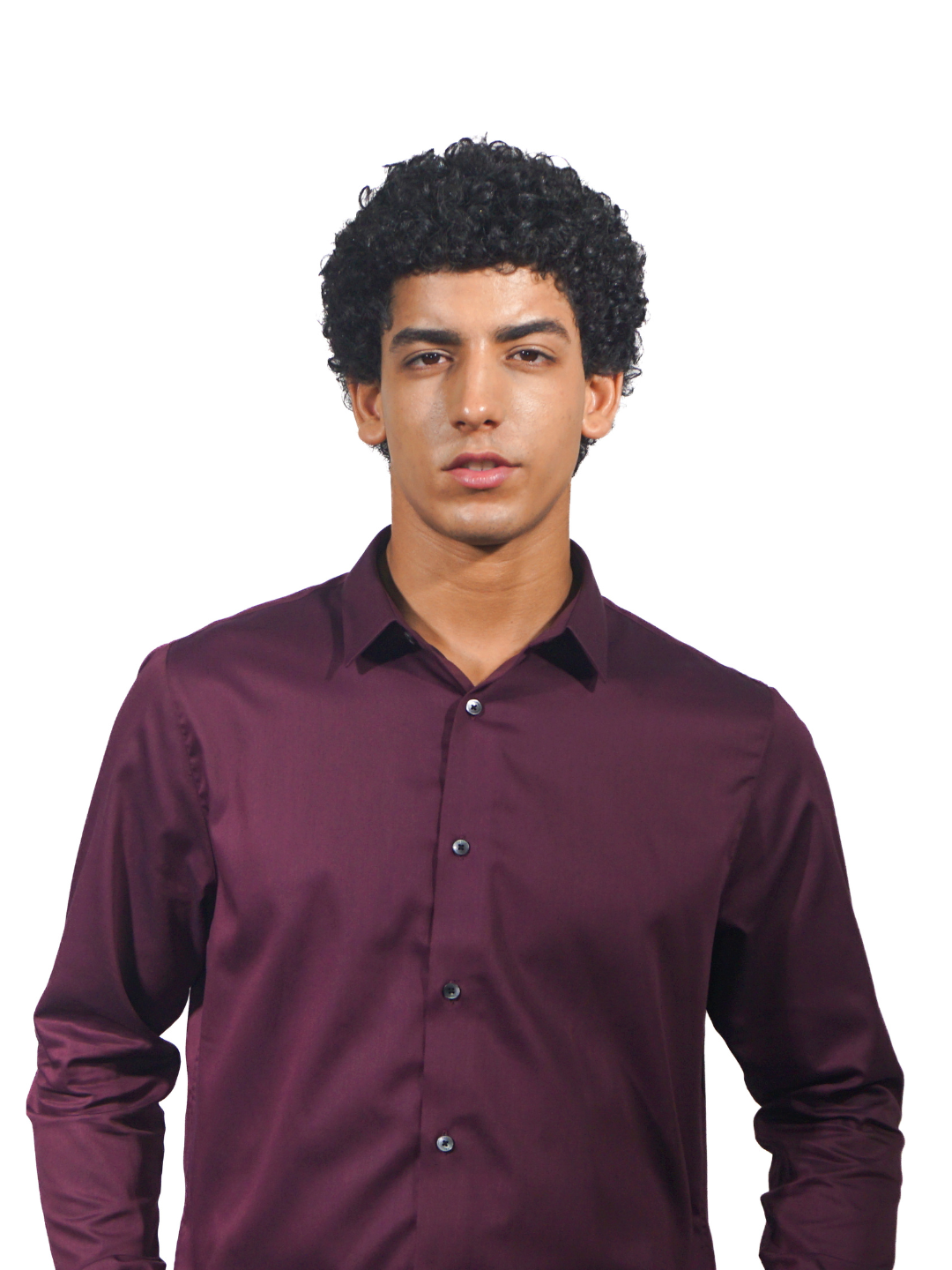 Giza Solid Red Wine Long Sleeve Shirt for Men