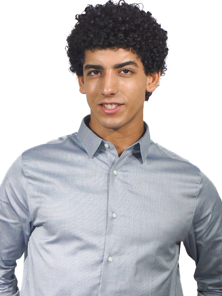 Giza Solid Snow Oxford Long Sleeve Shirt