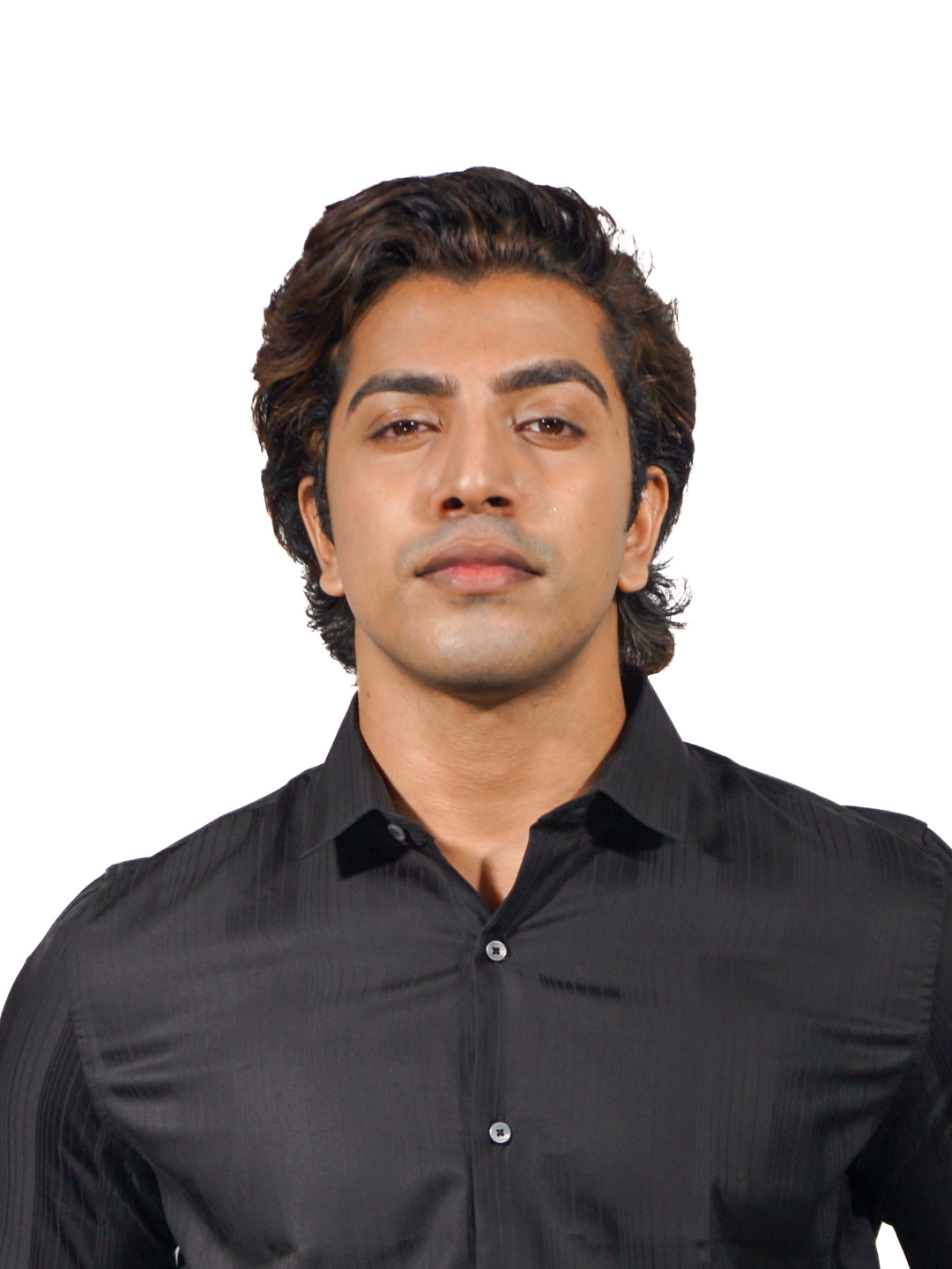 Solid Black Stripe Long Sleeve Shirt