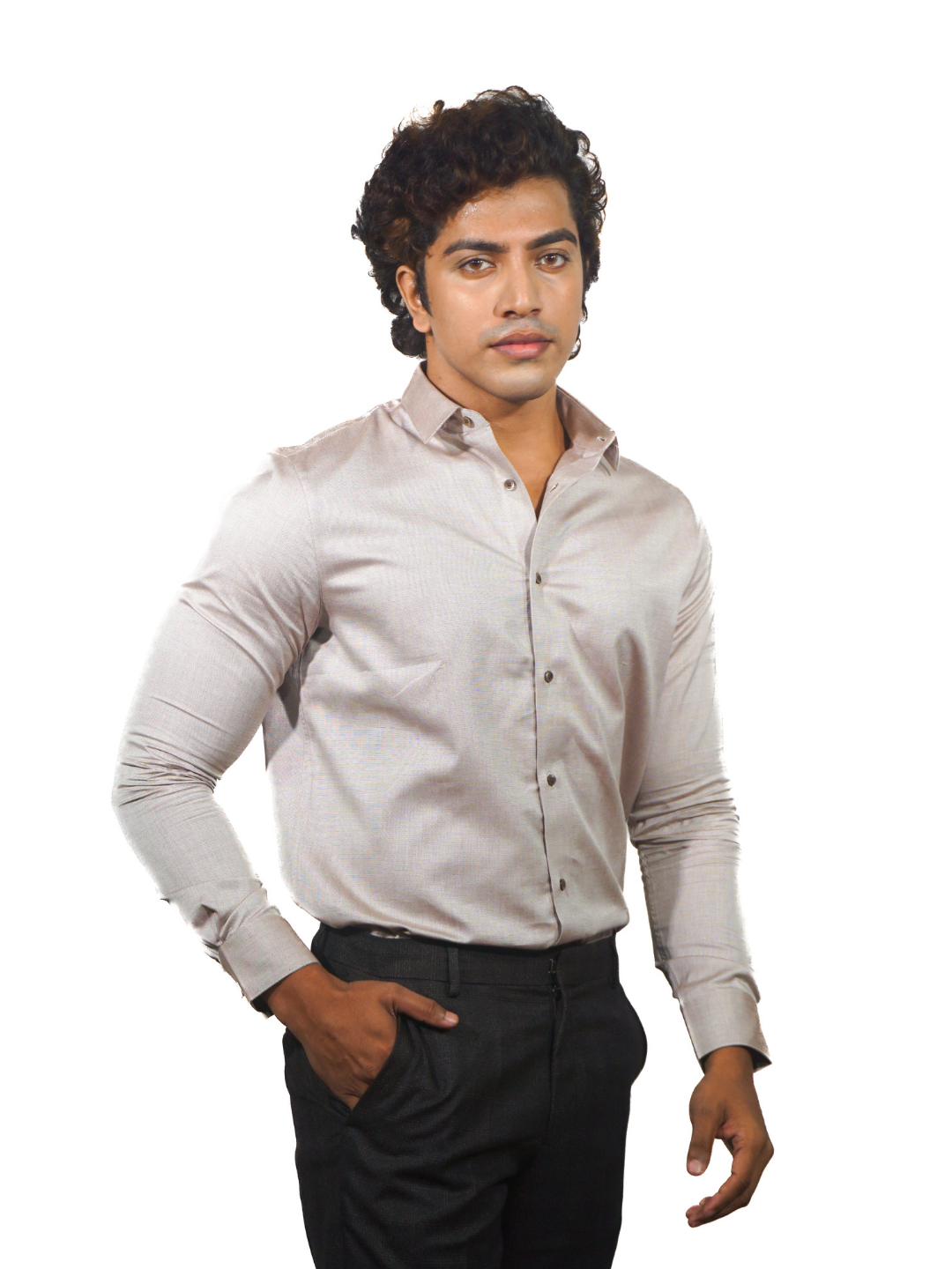 Giza Solid Lilac Long Sleeve Shirt for Men