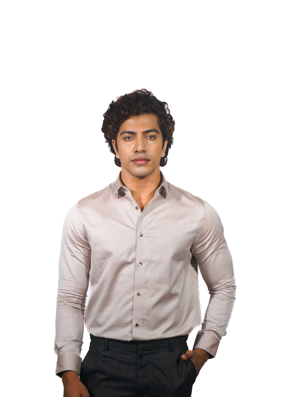 Giza Solid Lilac Long Sleeve Shirt for Men