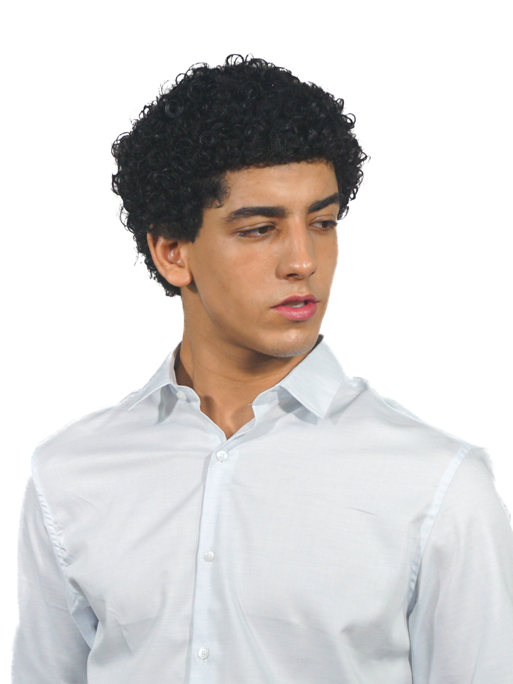 Giza Solid Snow Blue Long Sleeve Shirt