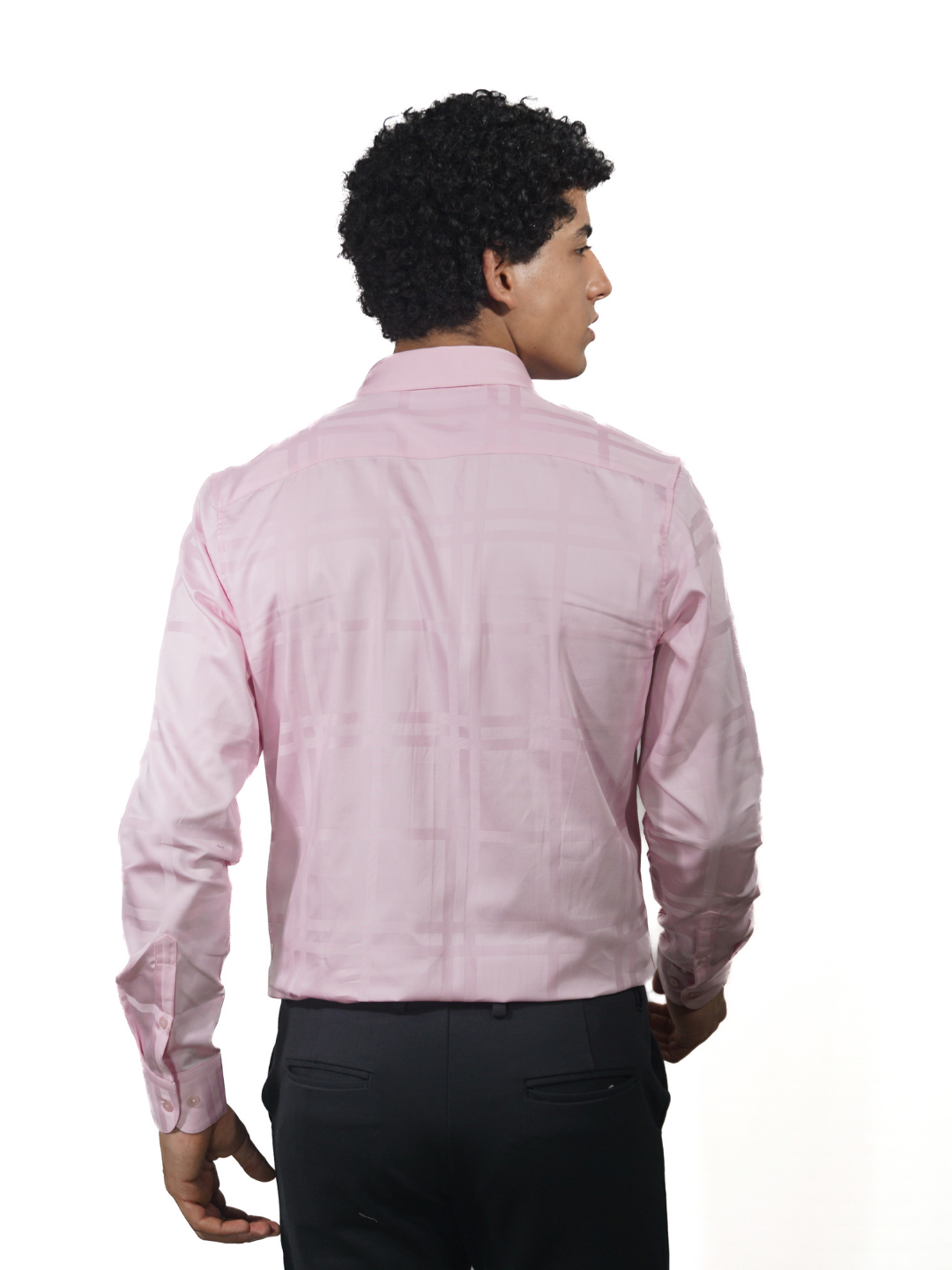 Giza lilac checked shirt for men 