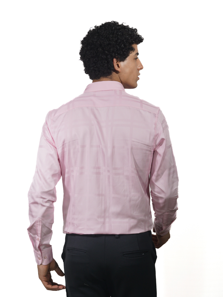 Giza lilac checked shirt for men 