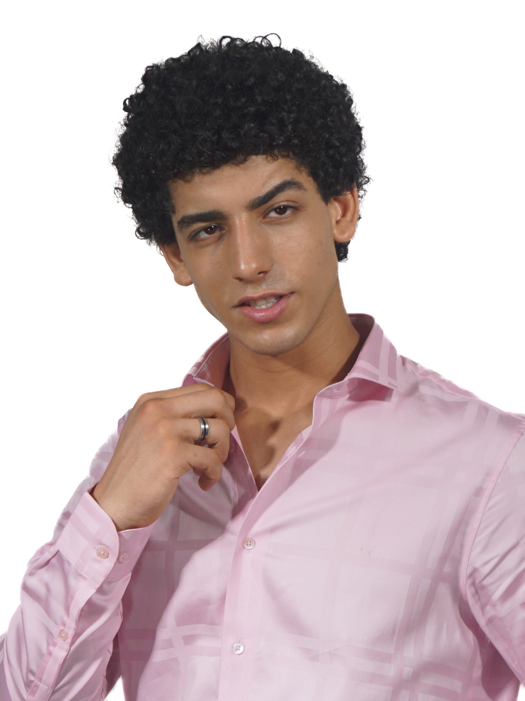 Giza lilac checked shirt for men 