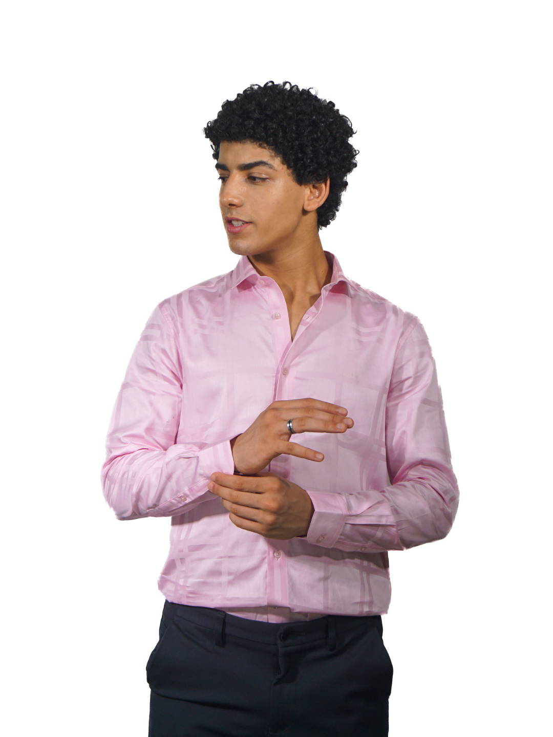 Giza lilac checked shirt for men 