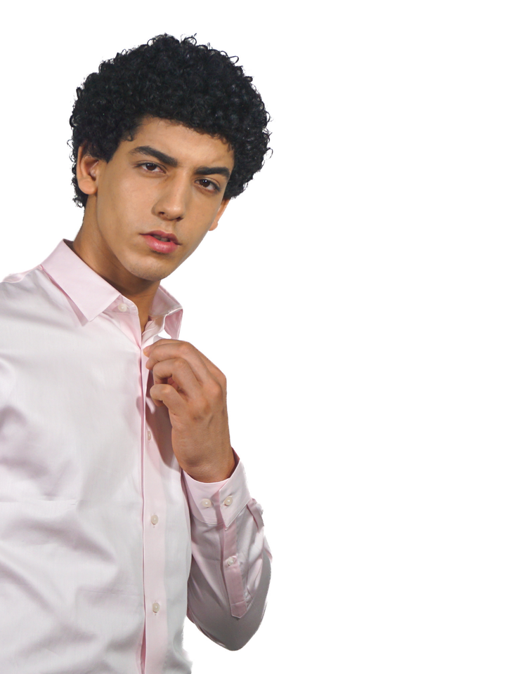 Solid Pink Long Sleeve Shirt for Men