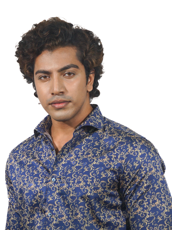 Golden Leaf Long Sleeve Shirt for Men