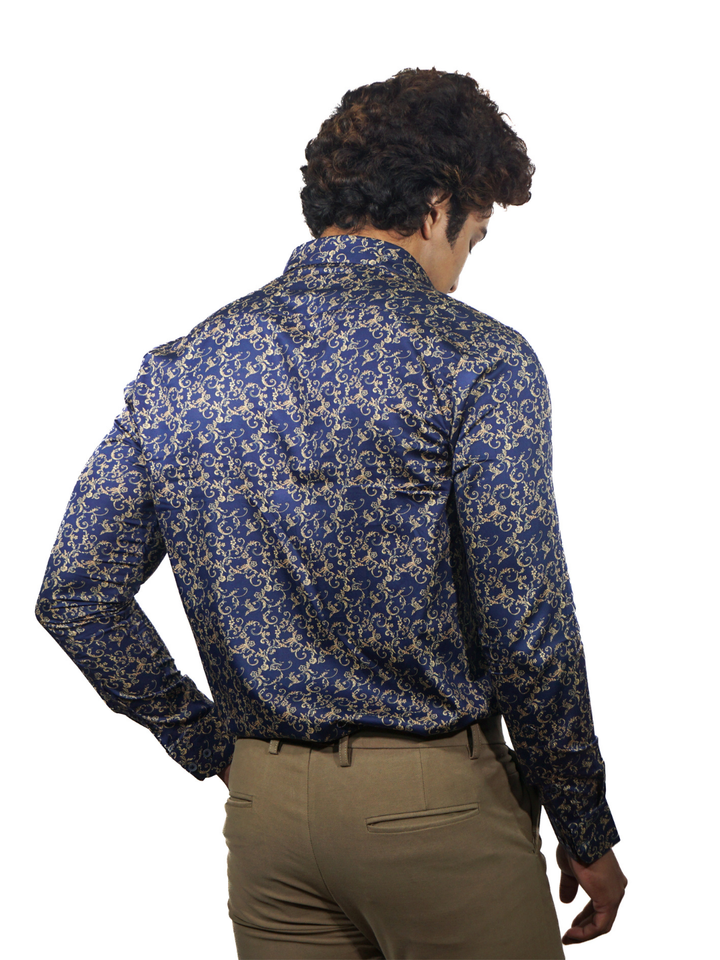 Golden Leaf Long Sleeve Shirt for Men