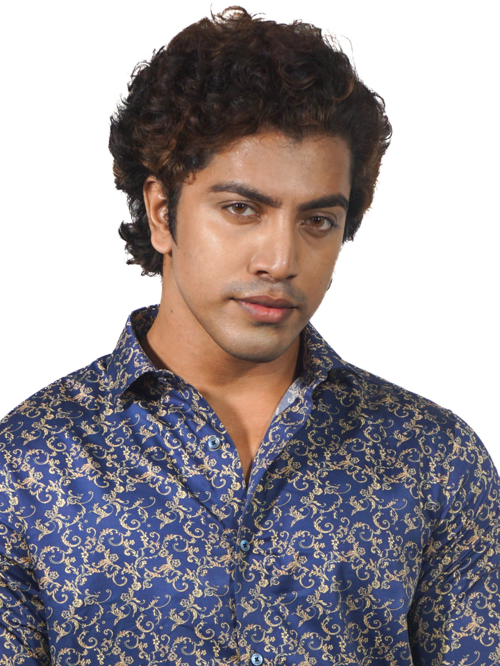 Golden Leaf Long Sleeve Shirt for Men
