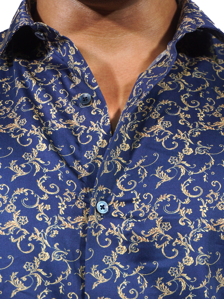 Golden Leaf Long Sleeve Shirt for Men