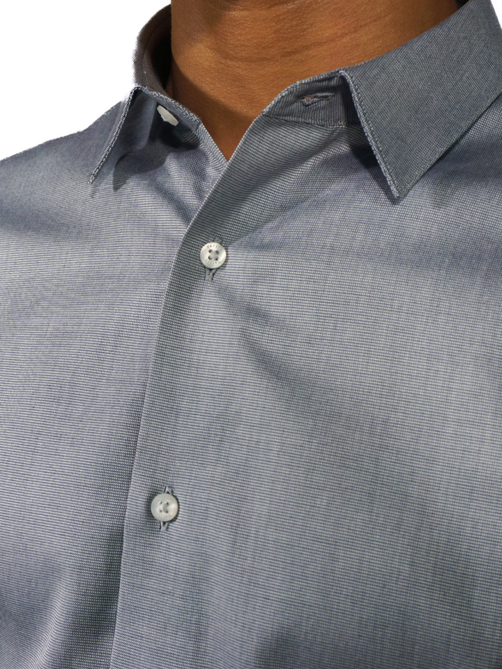 Giza Solid Snow Oxford Long Sleeve Shirt