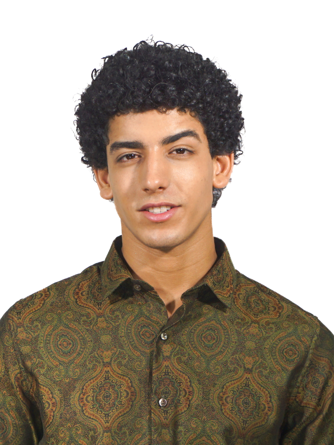 Giza Green Jacquard Long Sleeve Shirt for Men