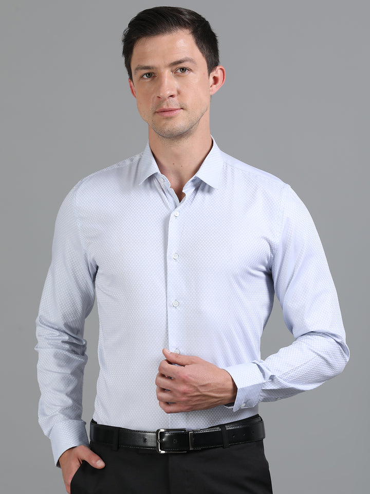 Lagoon Blue giza jacquard shirt