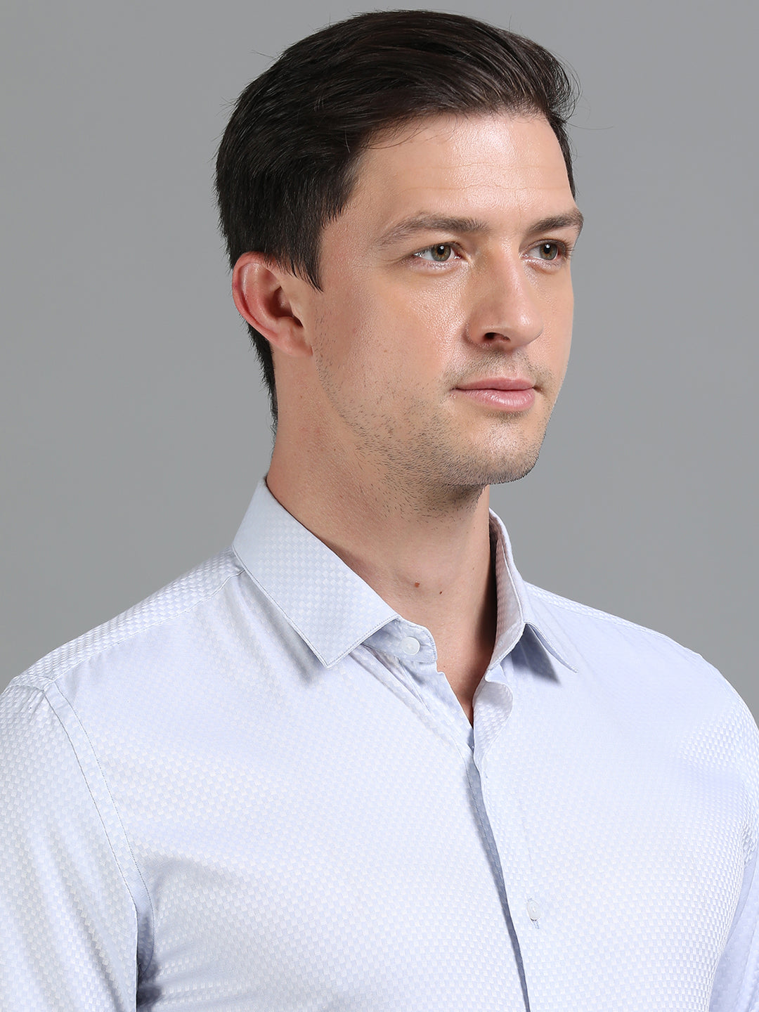 Lagoon Blue giza jacquard shirt