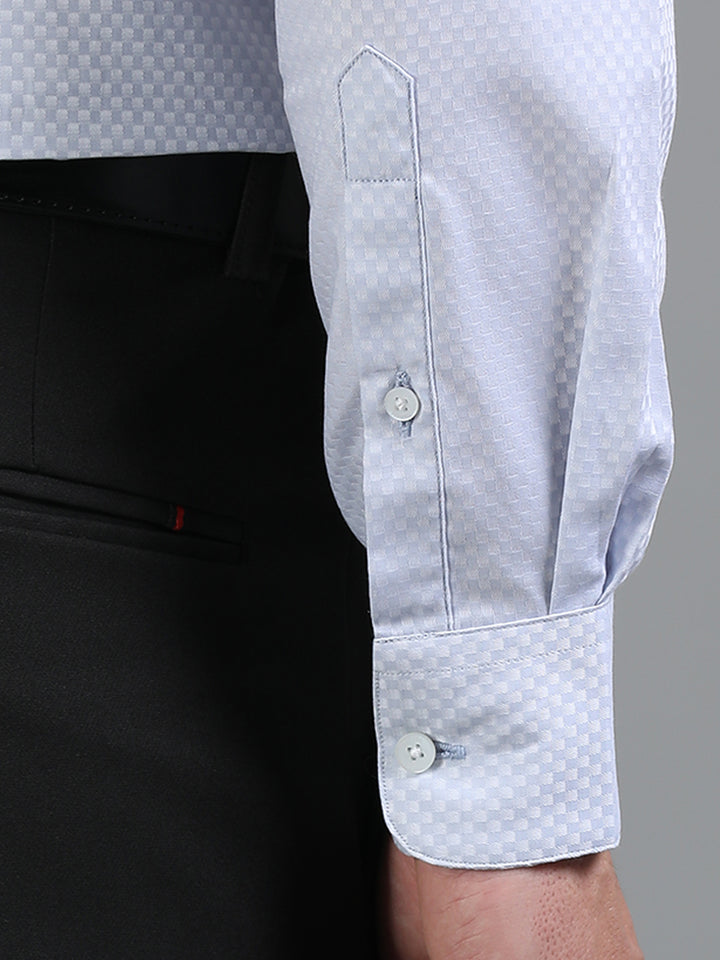 Lagoon Blue giza jacquard shirt