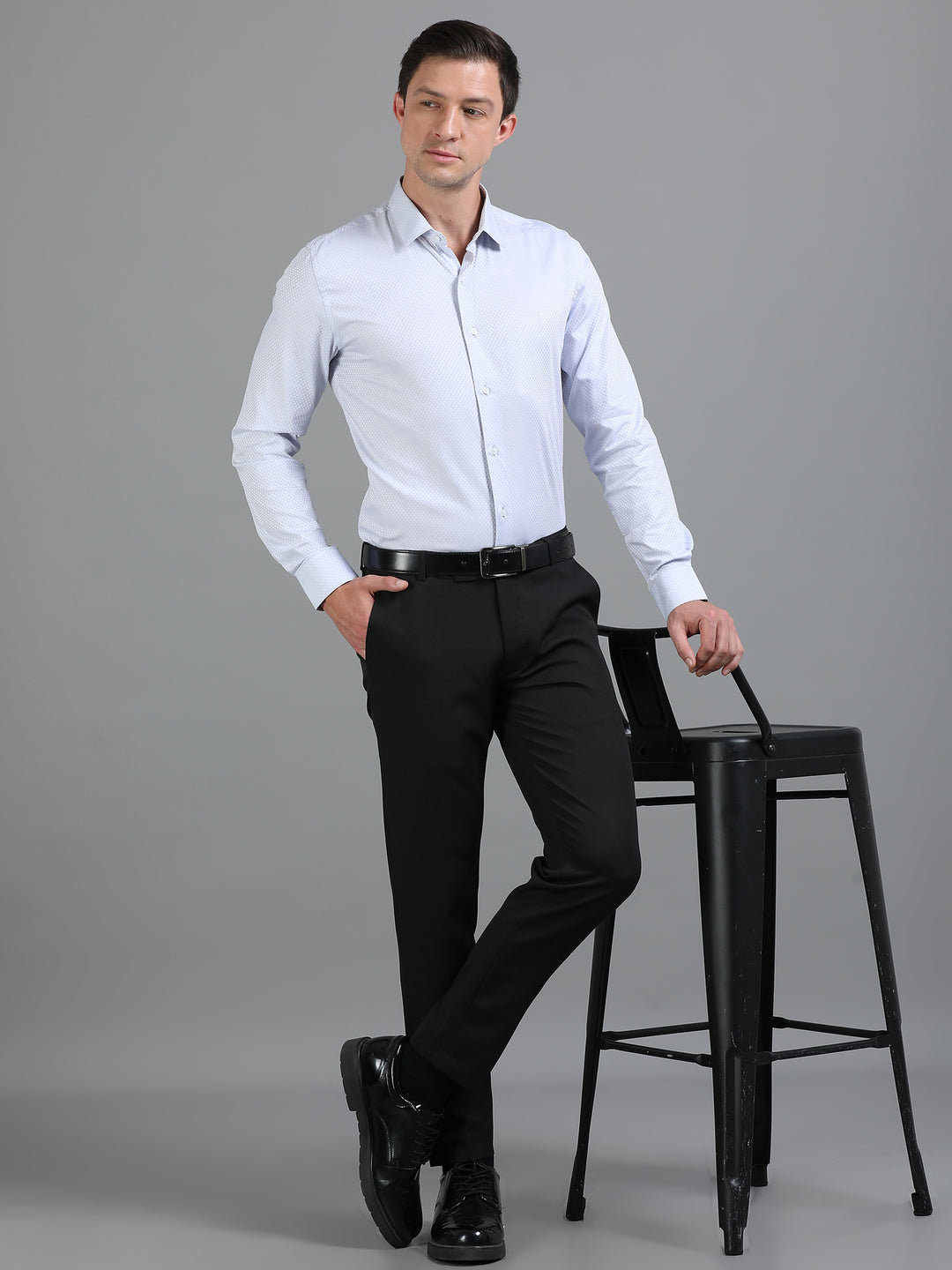 Lagoon Blue giza jacquard shirt