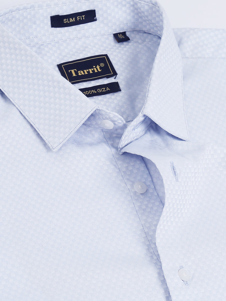 Lagoon Blue giza jacquard shirt