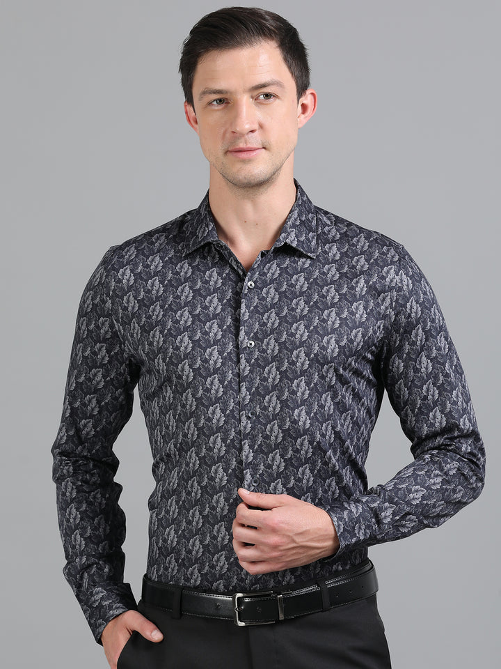 Staghorn Black giza printed shirt