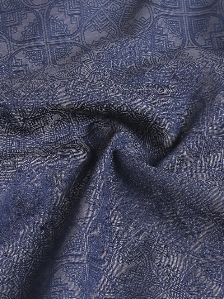 Seafish Navy giza jacquard shirt
