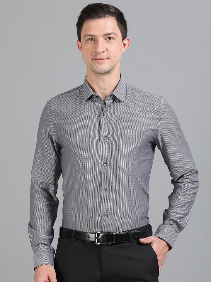 Boss black/grey jacquard shirt