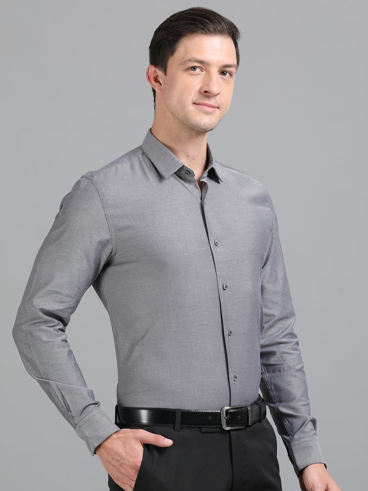 Boss black/grey jacquard shirt