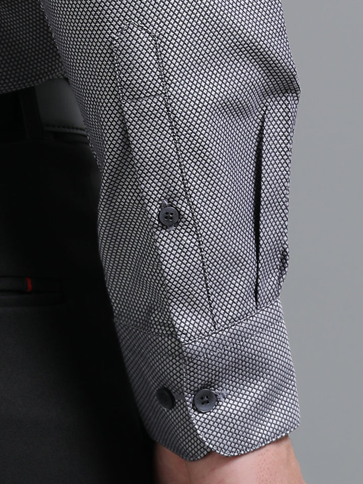 Boss black/grey jacquard shirt