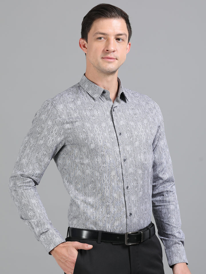 Brain Black giza jacquard shirt