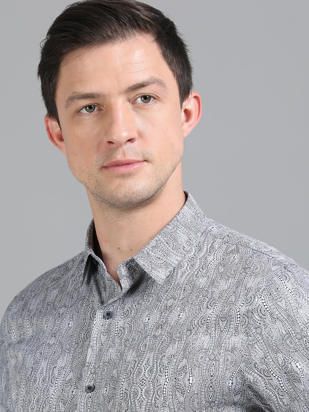 Brain Black giza jacquard shirt