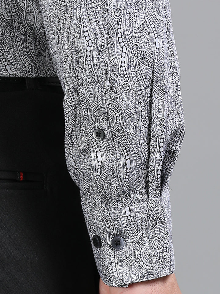 Brain Black giza jacquard shirt