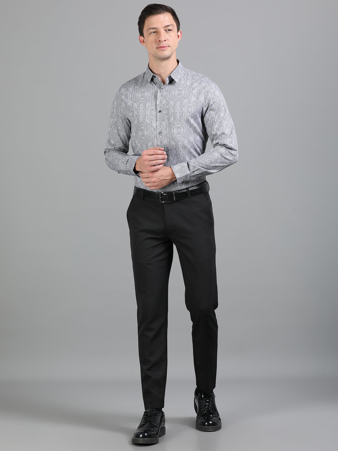 Brain Black giza jacquard shirt