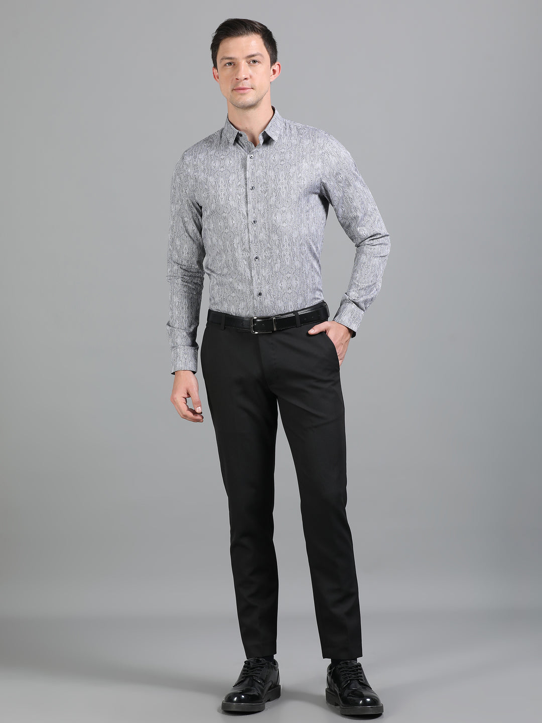 Brain Black giza jacquard shirt