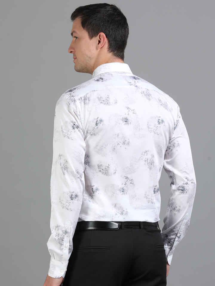 Coral Ecru giza printed shirt