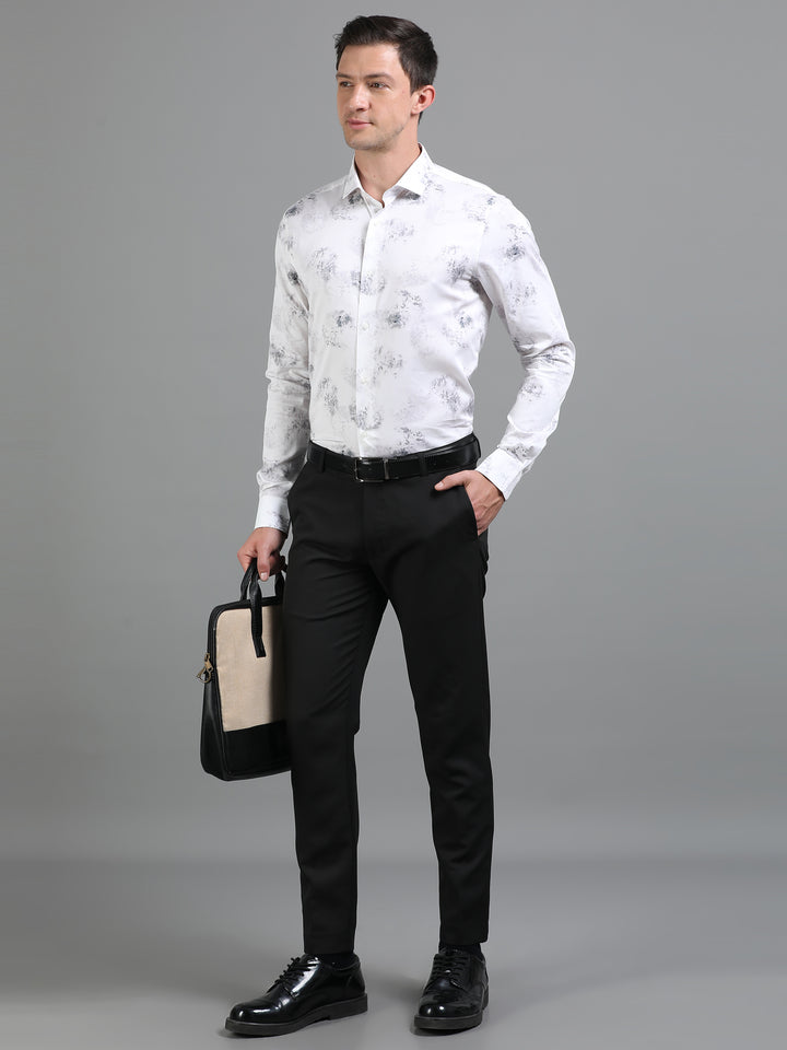 Coral Ecru giza printed shirt